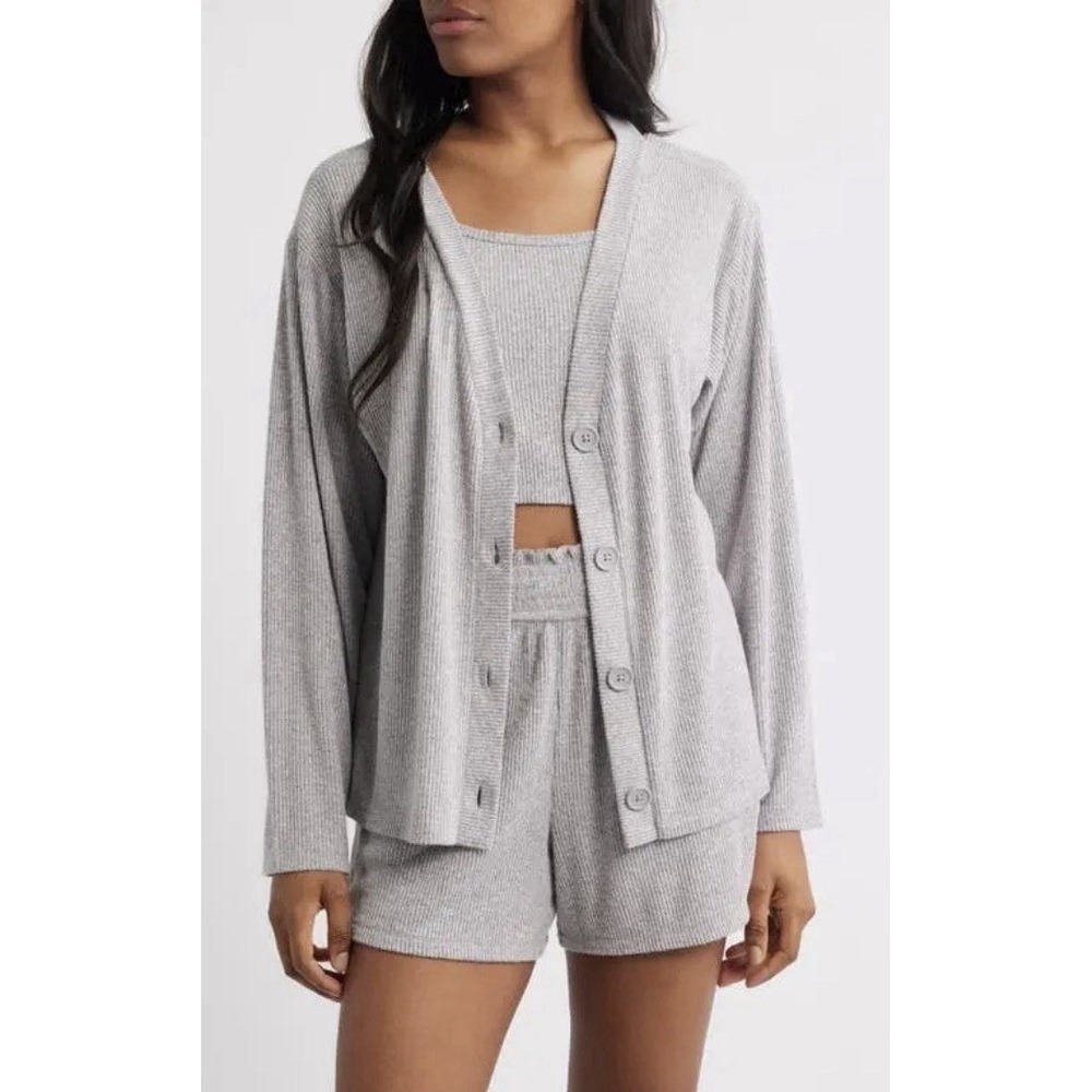 Open Edit Comfy Thermal Ribbed Cardigan
